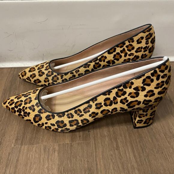 New In Box Ally NYC Shoes Leopard Suede Lower Block Heel, Fierce Sz 9.5 - Picture 2 of 10